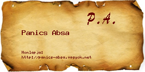 Panics Absa névjegykártya